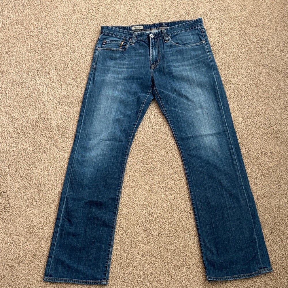 AG Adriano Goldschmied Protege Men’s Denim Jeans in Dark Blue Wash 34W 34L
